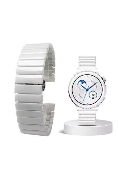 FENDO Curea ceramică subțire pentru ceas inteligent, 20 mm, albă