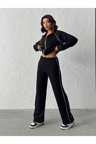 Jeevee Set de trening cu fermoar din material modal