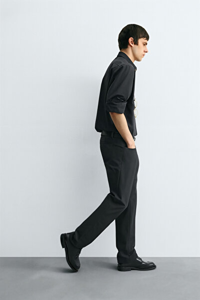 Redmont Atelier Erkek Dokuma Kumaş Pantolon – Slim Fit, %100 Pamuk, Düz Kesim, Şık Günlük ve Ofis Kombinleri İçin