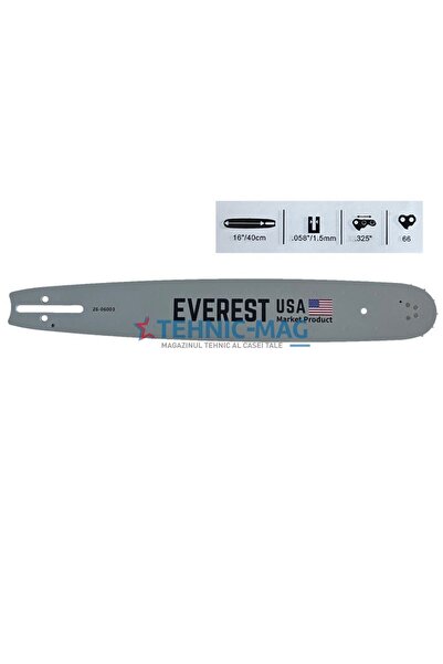 Everest Bara de drujbă 40 cm, Pas .325, 1.5 mm - Lanț 66 dinți -