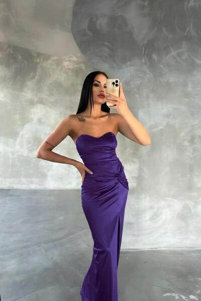 Modafeminen Rochie de seară cu guler dublu din țesătură scuba - cu talie adun...