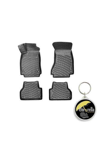 Umbrella Set 4 covorase auto cauciuc tip tavita Premium Line 3D pentru AUDI A...