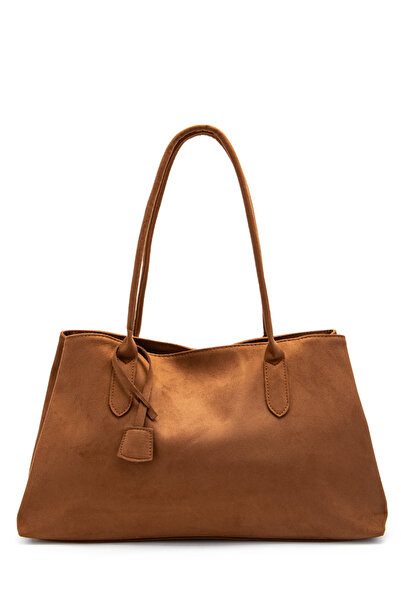 minebag Suede Magnet Closure Diaz Handle Bag Brown