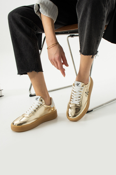 TubiBella Altın Renkli Günlük Kadın Spor Sneaker Ayakkabı