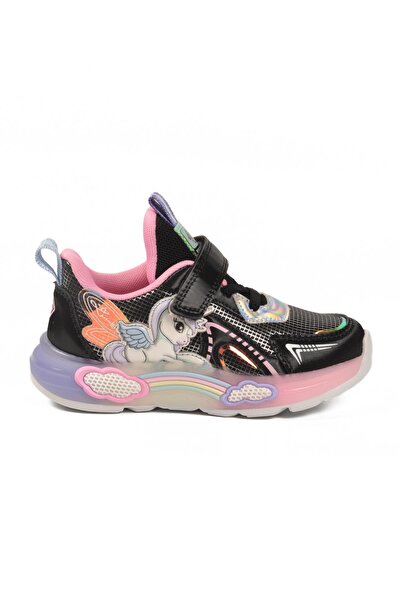 WALKWAY 1986 P Black Figured Seasonal Children's Sports Shoes
