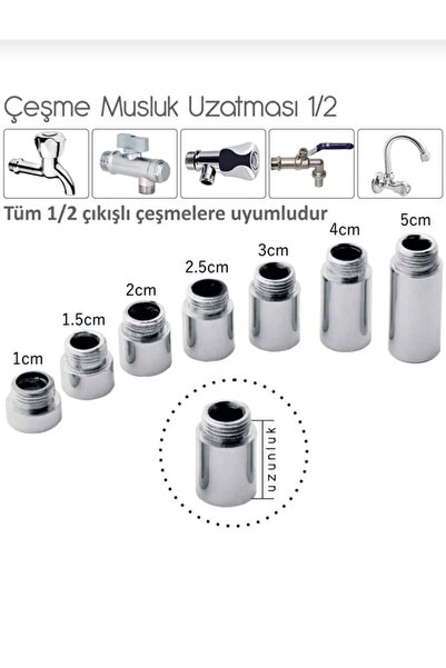 ÇEÇEN HOME (2PCS) Faucet Fountain Extension Attachment Threaded Chrome Plated...