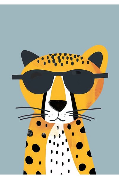 özkacar 3-Piece Design Children's Room Animals with Glasses Home Wall Living Room Beauty Salon Office Shop Decoration Ka