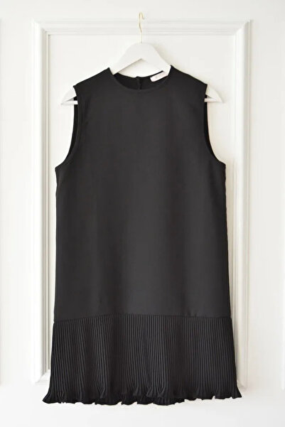 Modabenna Pleated Black Women's Hijab Shirt Pleated Tunic Innerwear