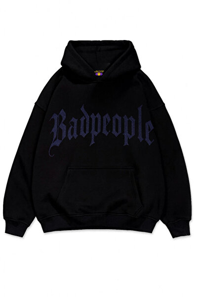 1blood Φούτερ Badpeople Stone με τύπωμα oversized Unisex με κουκούλα