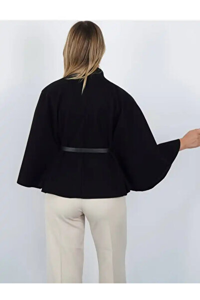 cemo Pelerin Panço Kaban İnce Kaşe Kemer Hediyeli Gold Düğmeli