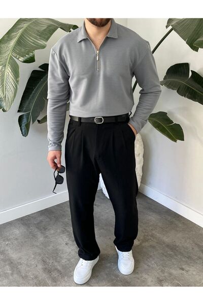 EGEVİA Shardonlu Polo Neck Zippered Sweatshirt