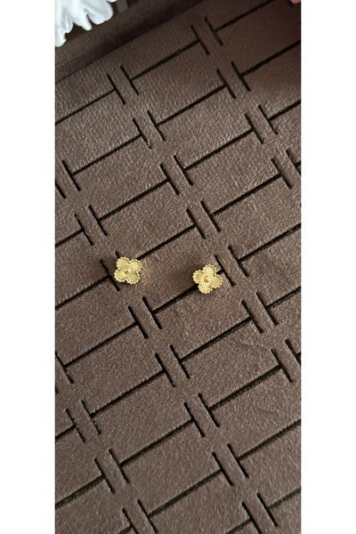 KAD COLLECTION Steel Mini Clover Earrings