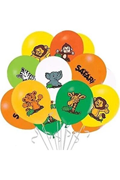 İSTOÇ PARTİ Safari Animals Figured Printed Balloon 20 Pieces