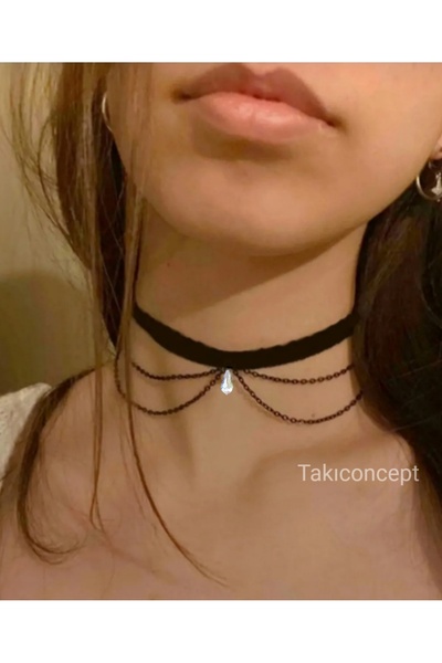 TakıConcept Yıldız choker kolyer, Choker, Kadın Kolye, Boyun Choker Kolye