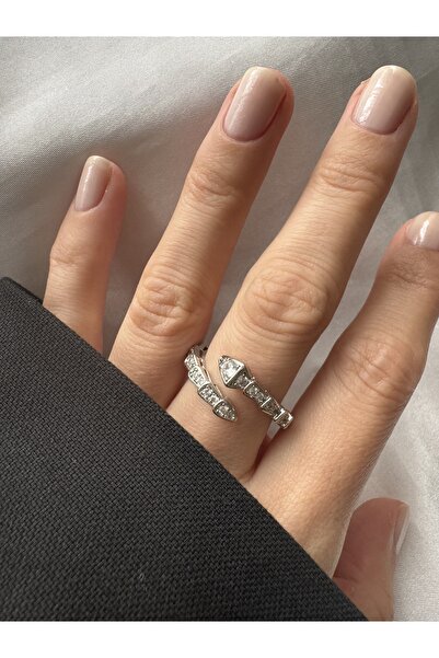 Petra Jeweils خاتم رفيع قابل للتعديل على شكل ثعبان