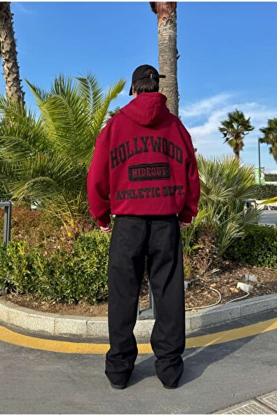 serline Премиум Холивудска бродерия Оверсайз суитшърт с качулка