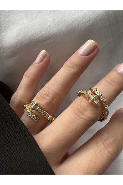 Petra Jeweils خاتم رفيع قابل للتعديل على شكل ثعبان