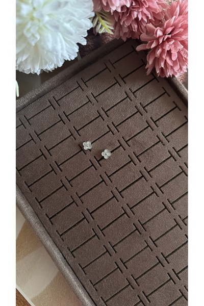 KAD COLLECTION Steel Mini Clover Earrings