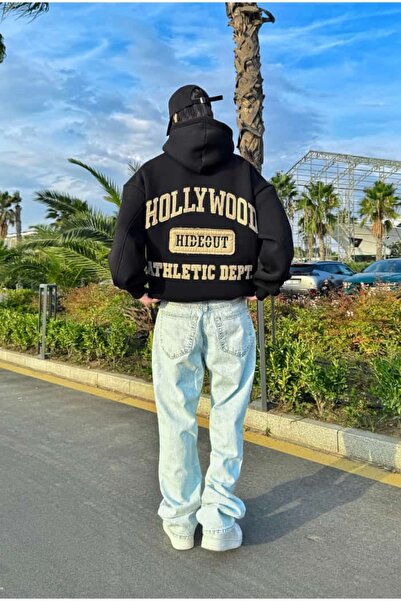 serline Премиум Холивудска бродерия Оверсайз суитшърт с качулка