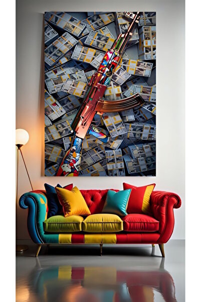 özkacar AK 47 V1 Home Wall Salon Salon de înfrumusețare Birou Magazin Decoraț...