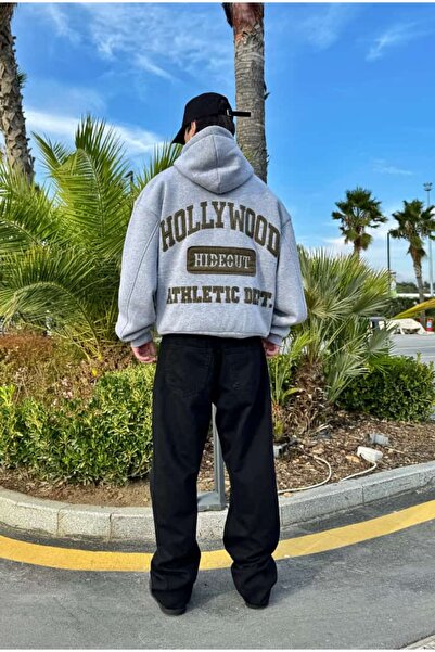 serline Премиум Холивудска бродерия Оверсайз суитшърт с качулка