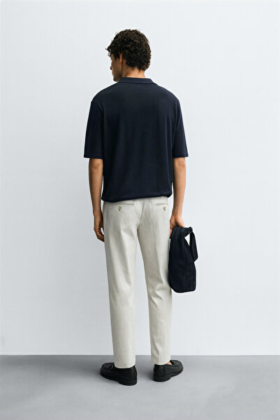 Redmont Atelier Erkek Dokuma Kumaş Pantolon – Slim Fit, %100 Pamuk, Düz Kesim, Şık Günlük ve Ofis Kombinleri İçin