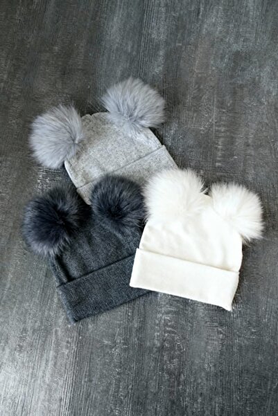 KISCHE Unisex Premium 100% Acrylic Pom Pom Plain Basic Children's Beanie