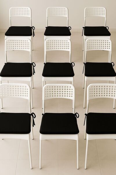 mer-tim ezberbozan ev tekstili Bahçe Balkon Salon siyah Sandalye Minderi Alt 10 Adet 4 cm yükseklik 2 bağcıklı