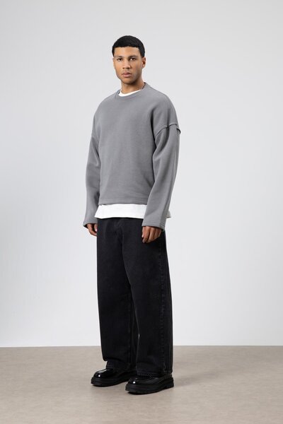 VAMOSCLO Φούτερ με χαλαρή εφαρμογή, βασικό, καπνιστό