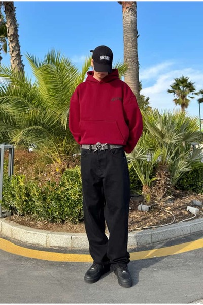 serline Премиум Холивудска бродерия Оверсайз суитшърт с качулка