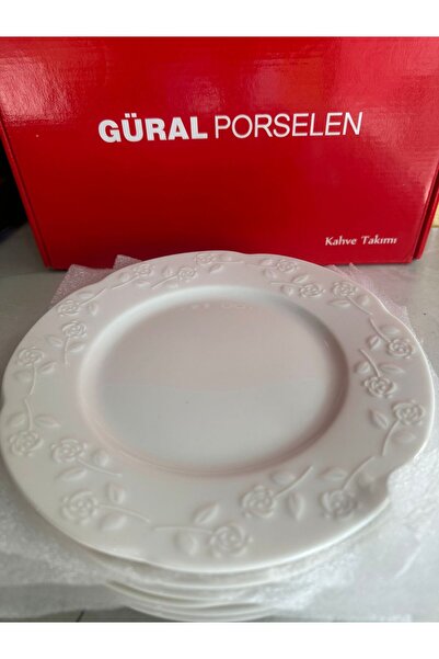 Güral Porselen Carmına 6 Adet 20 Cm Pasta Tabağı