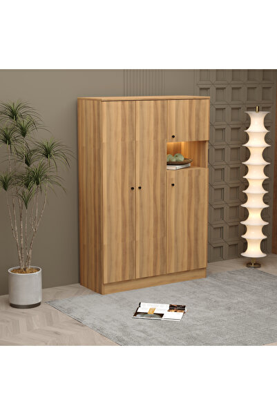 klubeconcept Modern LED Gardırop Şık Aydınlatmalı Elbise Dolabı %100 MDF