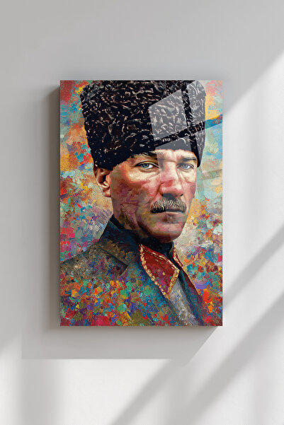 Ahsen resim çerçeve ATATURK - Tablou decorativ vertical din sticlă cu imagine...
