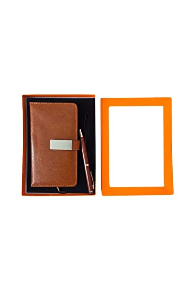 velve Σετ κυρίων με 2 αξεσουάρ, ατζέντα και στυλό, καφέ, καφέ