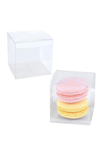 MARKQ صناديق هدايا شفافة ١٢×١٢×١٤ سم | ١٢ صندوق هدايا شفاف من البولي فينيل كلوريد (PVC) لكعكات الحلوى والزفاف باللون الذهبي