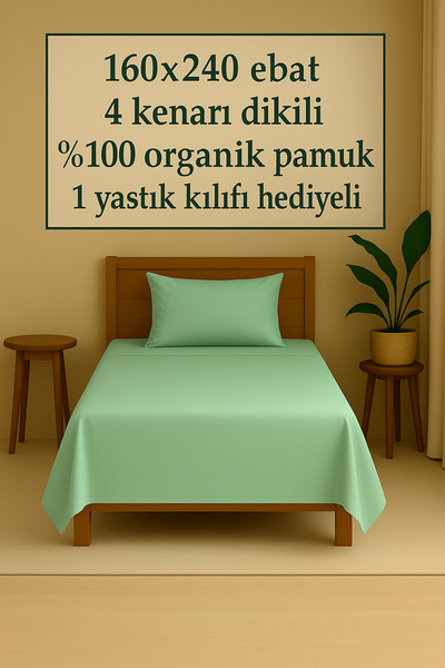 Loova Fără cauciucuri cearșaf pentru o persoană bumbac 100% 4 colțuri cusute ...