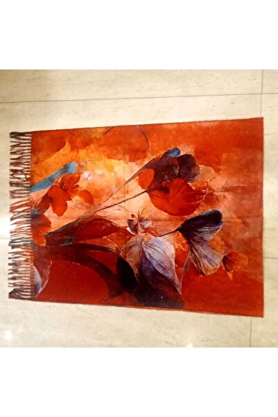 OMS Orange pansy cashmere scarf 70 x 180 cm