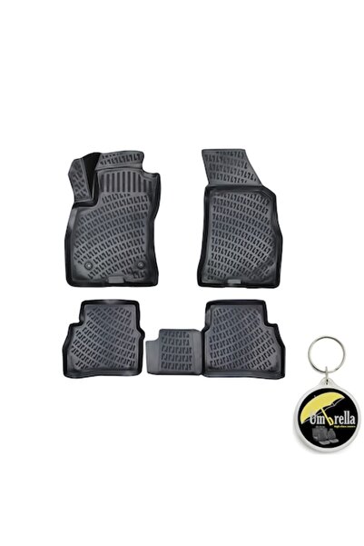 Umbrella Set 4 covorașe auto din cauciuc Premium Line 3D pentru FIAT DOBLO (FACELIFT) 2015- cu breloc