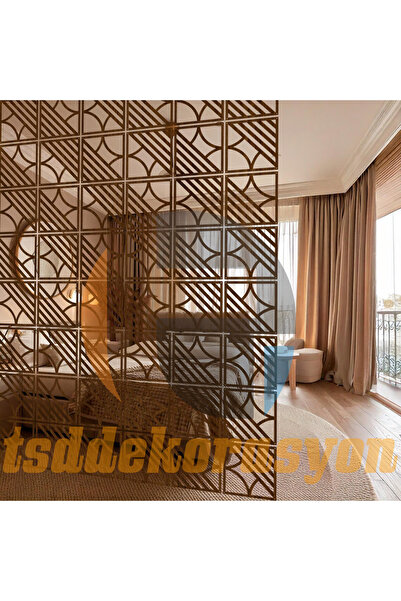 tsddekorasyon Ahşap Tavana Asmalı Sarkıt Dekoratif Oda Bölücü/Paravan/Seperatör Duvar Panelleri 6 Adet