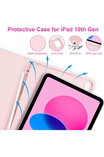 HYX for iPad A16 11th Generation 2025/10th Generation 2022 Keyboard Case, UK Layout Detachable B