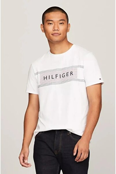 Tommy Hilfiger Th Printed 100% Cotton Slim Fit Crew Neck Men t Shirt