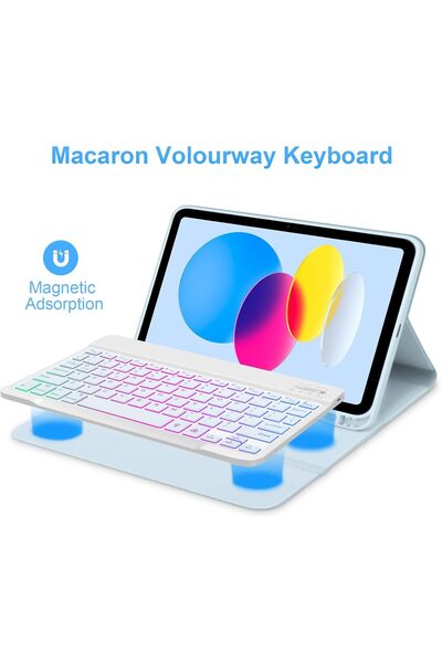 HYX for iPad A16 11th Generation 2025/10th Generation 2022 Keyboard Case, UK Layout Detachable B