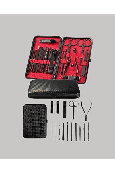 Ronanna 17 Pieces Professional Manicure Pedicure Set Stainless Steel Black Case