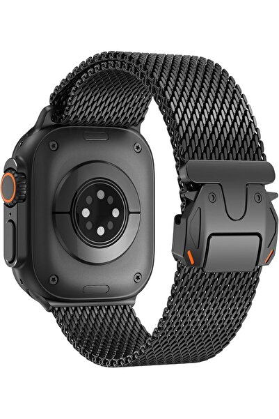 HYX حلقة شبكية ميلانو لسوار ساعة أبل ألترا 2 مقاس 49 مم 46 مم 45 مم 44 مم للرجال والنساء