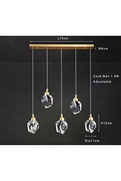 KARAZ 5-light crystal chandelier