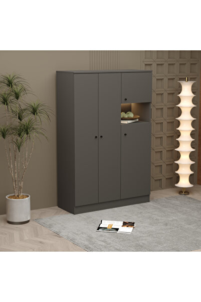 klubeconcept Modern LED Gardırop Şık Aydınlatmalı Elbise Dolabı %100 MDF