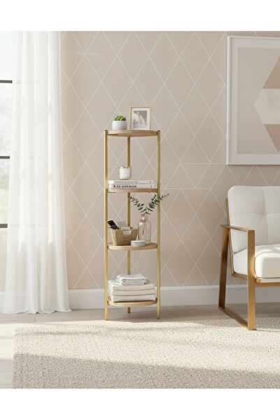AKKAYAHOME Dekoratif 4 katlı Raflık, Çiçeklik, Köşe Rafi, Sehpa Çok Amaçlı Ra...