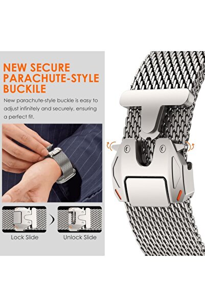 HYX Milanese Mesh Loop for Apple Watch Band Ultra 2 Band 49mm 46mm 45mm 44mm