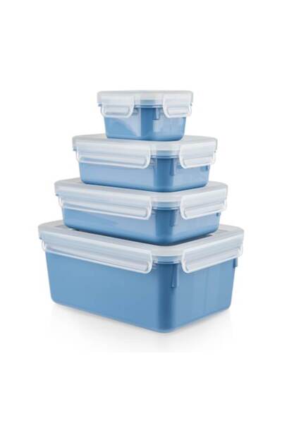 TEFAL Set de recipiente alimentare MasterSeal Colour Edition, 100% etanșe, fără BPA, garanție 30 de ani, albastru