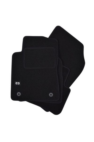 J&J automotive Set covorase din velur cu logo, Citroen C3, 2016-, 4 buc